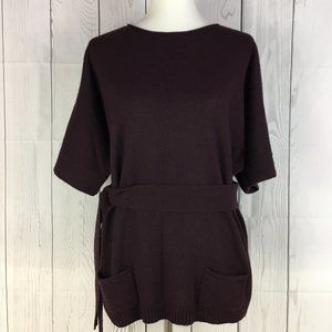 a.n.a Sweater Tie Belt Angora Wool Blend Pockets